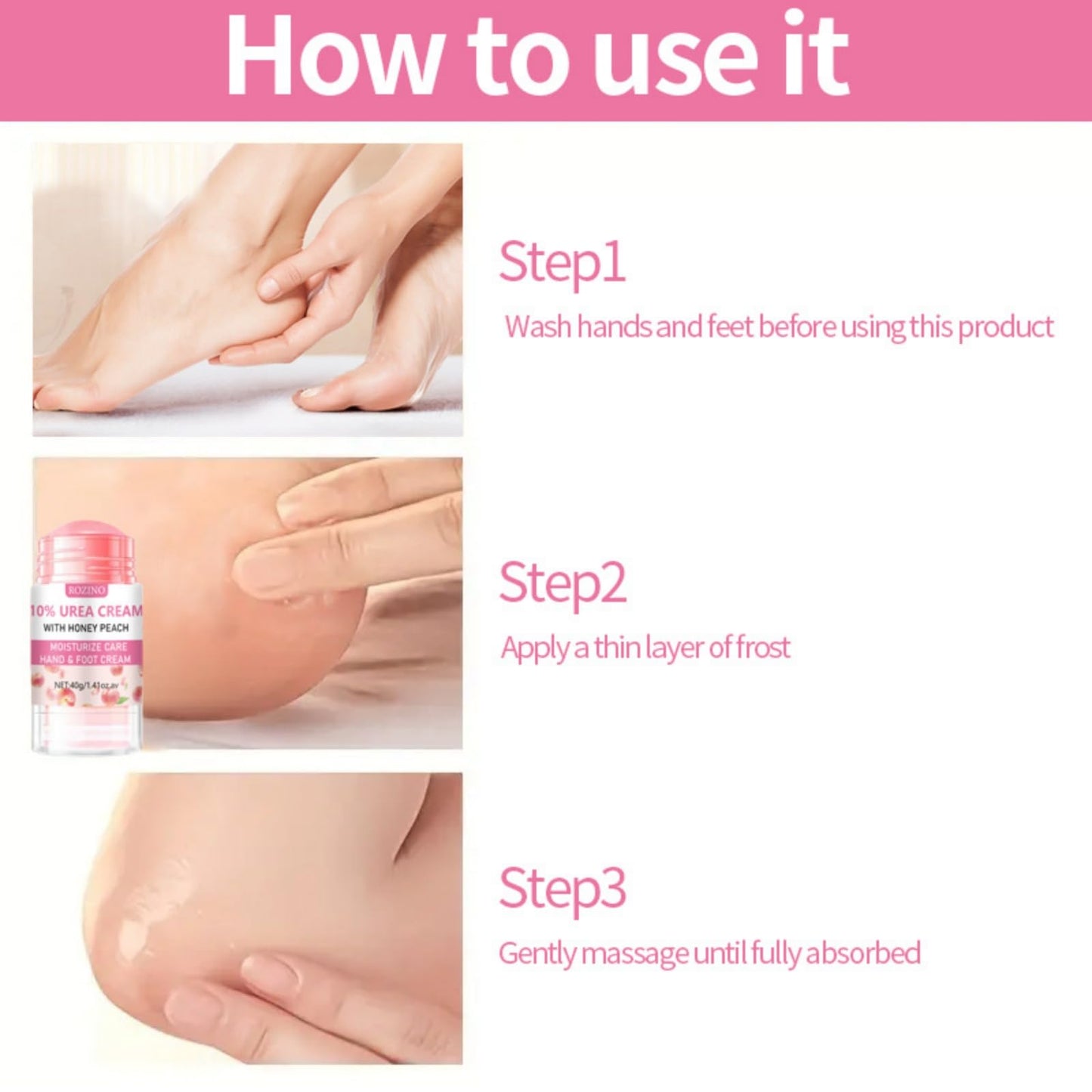 BSMKCL Peach Hand and Foot Cream Stick, Nourishing Foot Balm Moisturizer with Honey Hydrates and Repairs Dry Cracked Feet Hand & Nail Rough Heels and Soothing Skin Care for Women and Men - 1.41oz