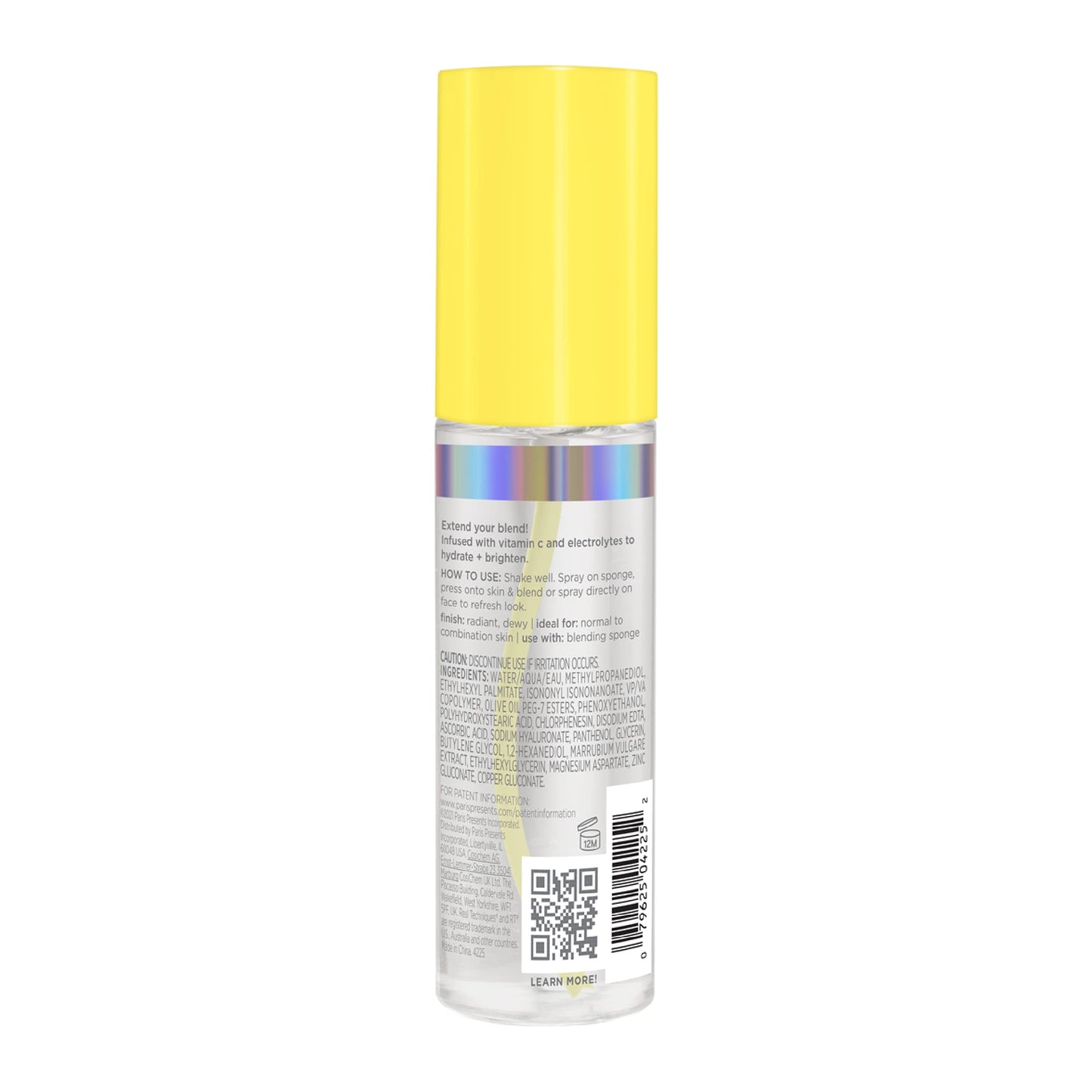 Real Techniques Sponge+ Makeup Setting Spray for Face, Hydrating with Vitamin C + Electrolytes, Makeup Sponge Mist, For Setting, Freshening, and Blending, Longer Lasting Makeup, 2 fl oz Spray Bottle