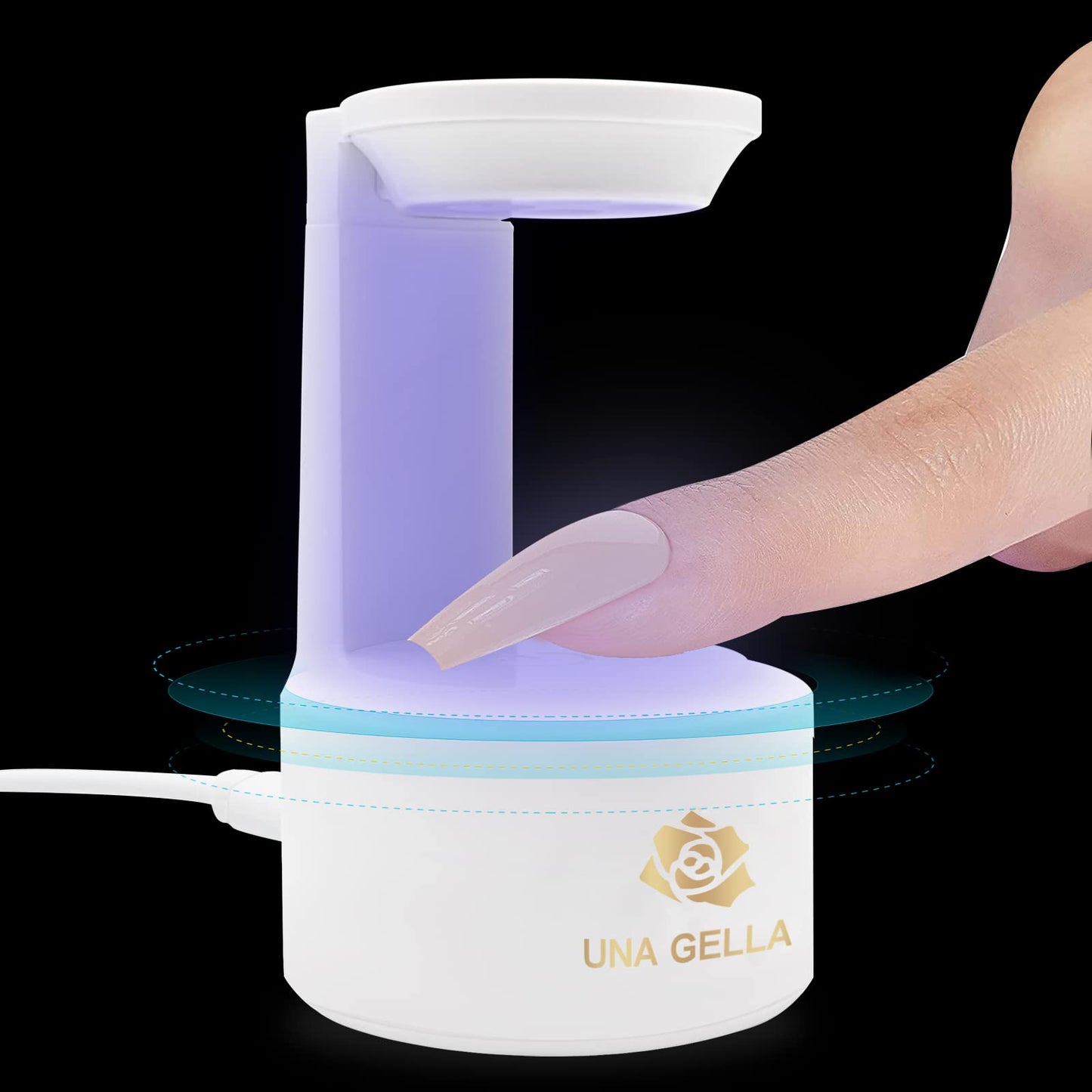 UNA GELLA Mini U V LED Light for Nails, Innovative Nail Lamp with Open Space for Easy Gel Tips Nail Extension, Quick-Dry U V Nail Light, Portable Nail Dryer for Nail Gel Travel or Home Nail Art