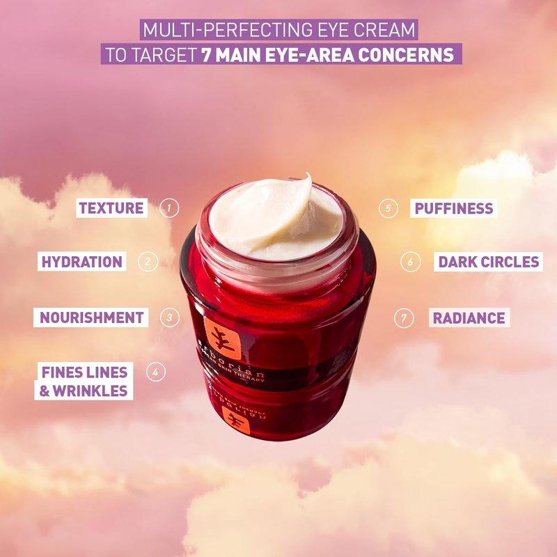 Erborian Skin Therapy Eye Cream, Multi-Perfecting Anti-Aging, Illuminates, De-Puffs, Firms, Hydrates With Caffiene, Lightweight, Korean Skincare, 15mL