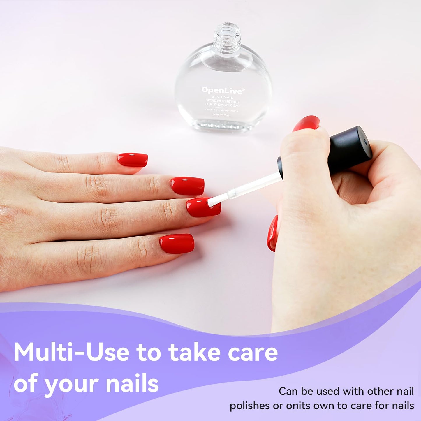 OpenLive Perfume Nail Strengthener Quick Dry Nail Polish Strong Repairs Damaged Nail Hardener Long Lasting Shine for Nail 16.5ml