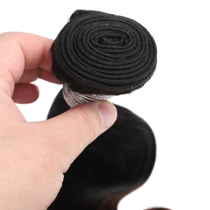 ANMETAN Dark Brown Ombre Body Wave Bundles Human Hair, Thick 12A Chestnut Brown T1B/2/30 3 Tone Ombre Color Human Hair Single Bundle with Dark Root 100% Remy Hair Bundle Keep Soft after Washes 16 Inch