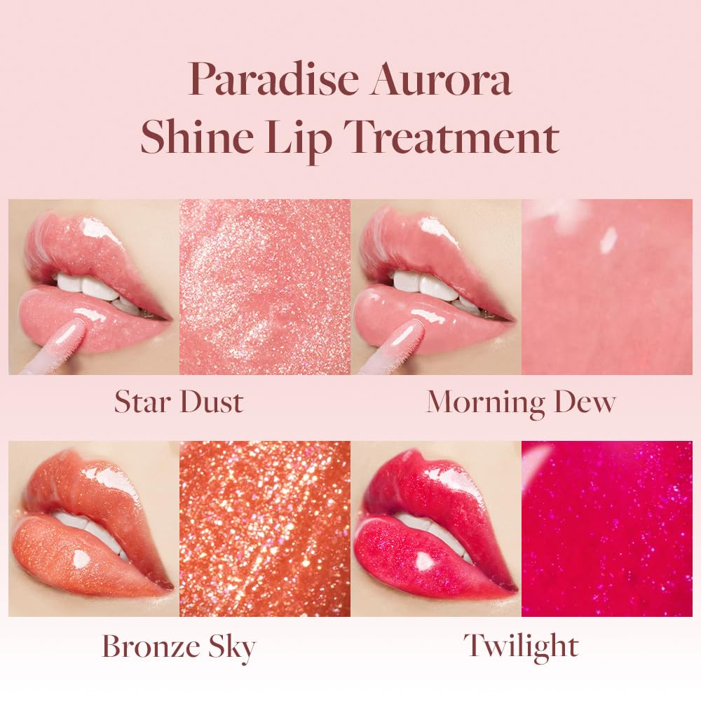 DEARDAHLIA Paradise Aurora Shine Lip Treatment - Vegan Hydrating Lip Care for Sensitive Skin | Bronze Sky, 0.21 fl oz