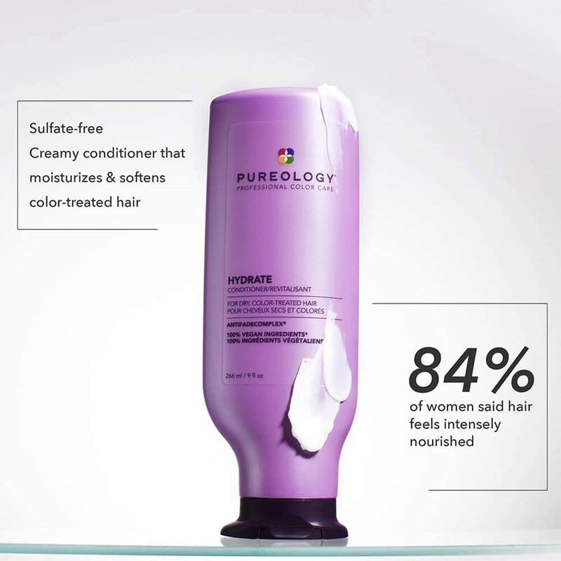 Pureology Hydrate Travel Size Bundle | For Medium to Thick Dry, Color Treated Hair | Sulfate Free | Vegan