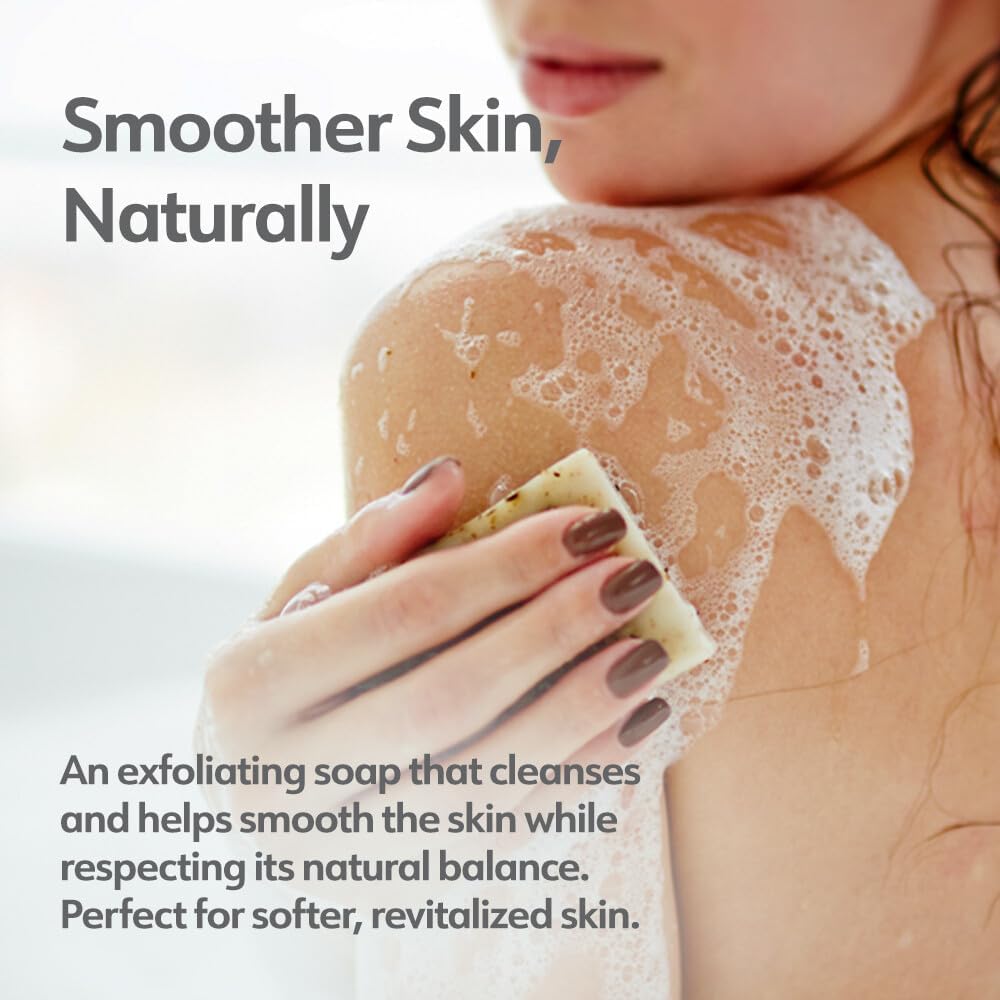 Exfoliating Women natural soap Bar,Body Cleanser Scrub,Made in Canada,105 g