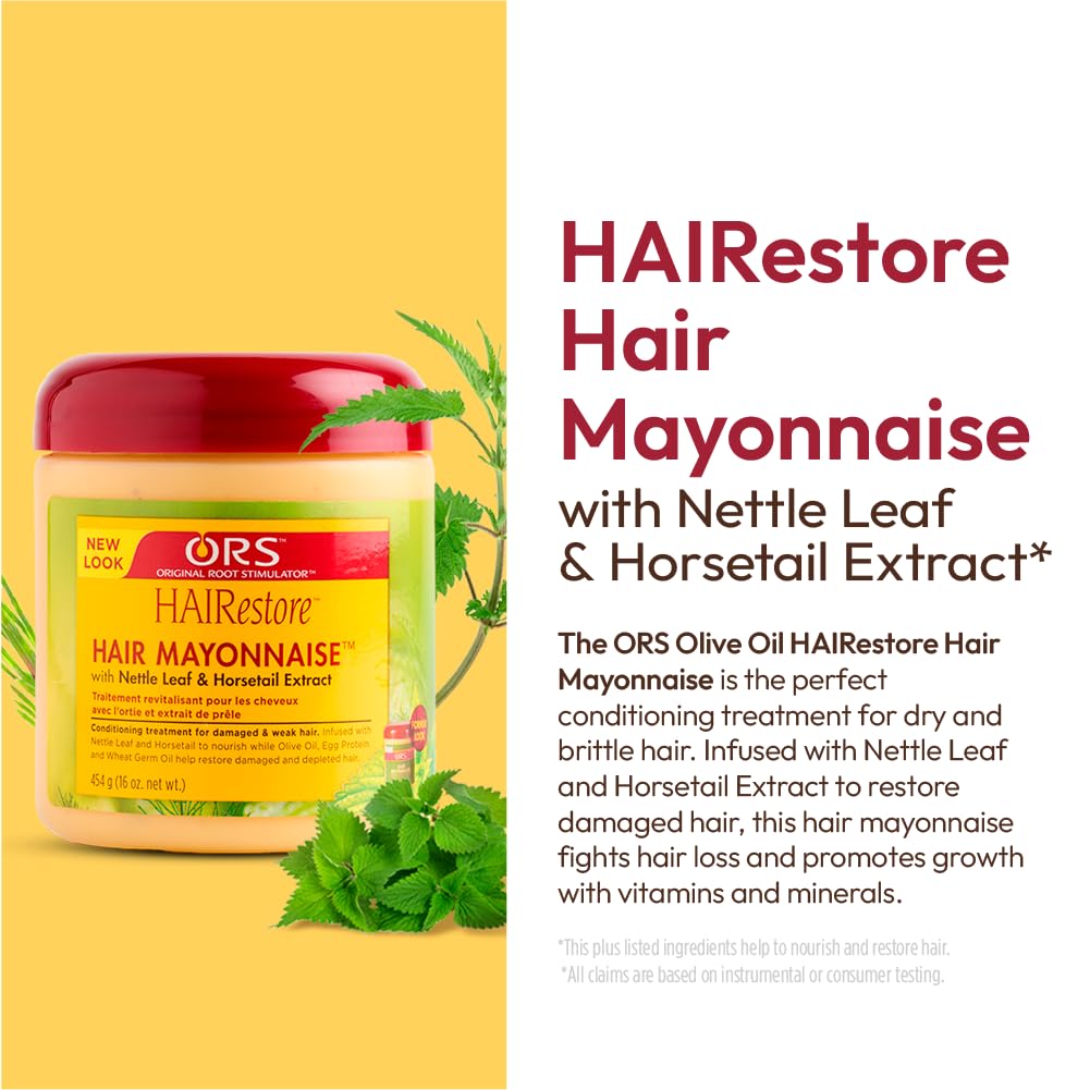 ORS HAIRestore Hair Mayonnaise with Nettle Leaf and Horsetail Extract 16 Ounce (Pack of 4)