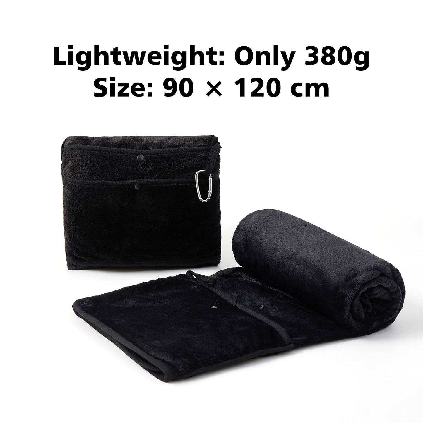 SHINEDOOR Travel Blanket, Black