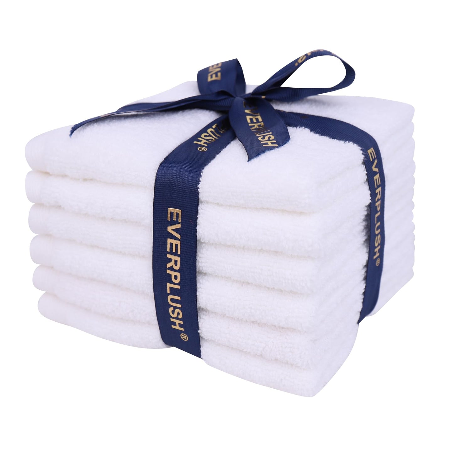 Everplush Country Terry Series Face Towel 6-Piece Set - Cotton and Microfiber Material, Super Absorbent, Ultra Soft, Portable for Travel, Ideal for Face & Hand Washing