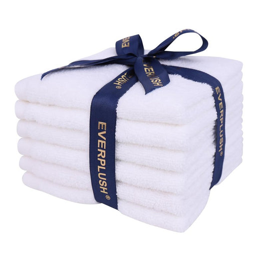Everplush Country Terry Series Face Towel 6-Piece Set - Cotton and Microfiber Material, Super Absorbent, Ultra Soft, Portable for Travel, Ideal for Face & Hand Washing