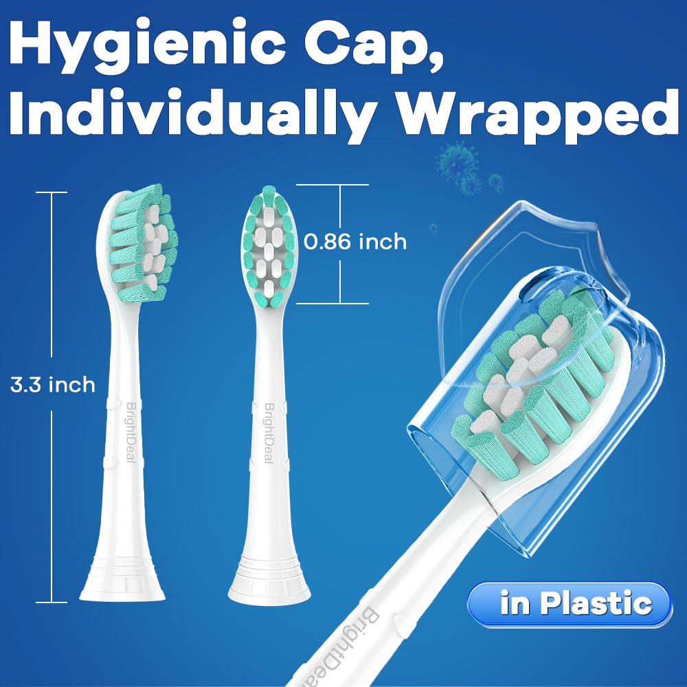 Toothbrush Heads for Philips Sonicare DiamondClean DailyClean EasyClean HealthyWhite ExpertClean W C1 C2 G2 C3 G3 W3 Sonic Electric Replacement Brush 1100 4100 5100 6100 White, 4 Pack