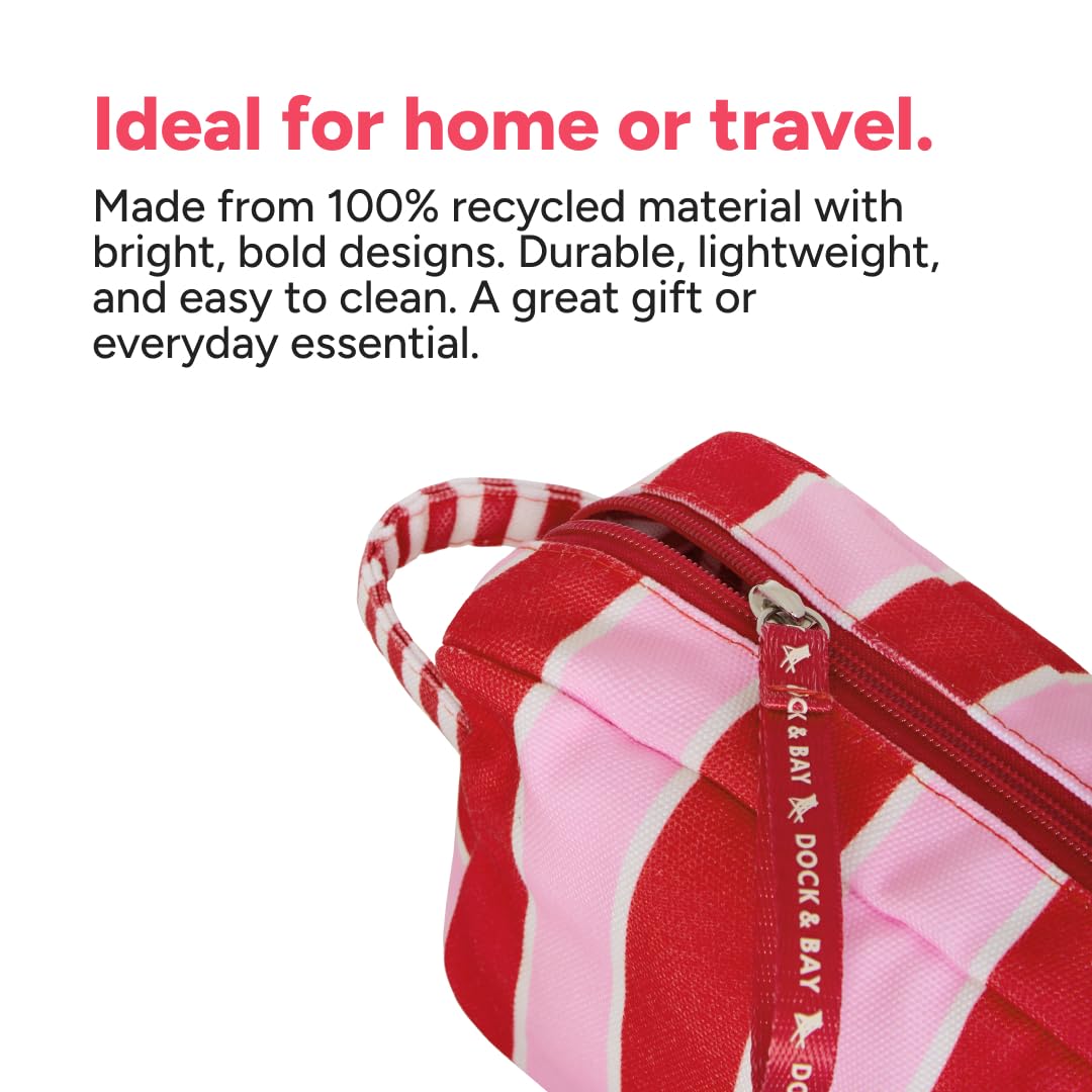 Dock & Bay Toiletry Bag - Large Travel Toiletries Kit - Cherry Bomb