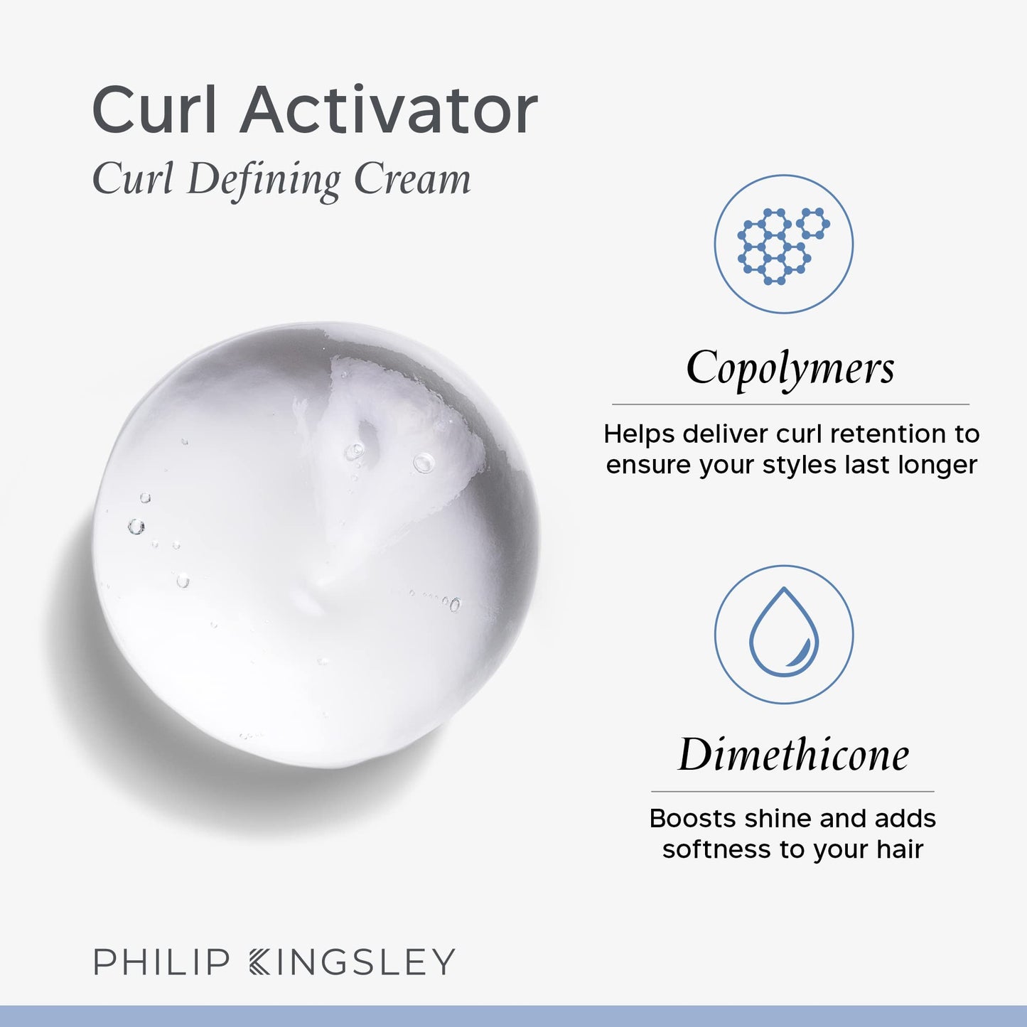 PHILIP KINGSLEY | Curl Activator | Curl Defining and Enhancing Gel | For Curly and Wavy Hair types | Natural Curl Enhancer Styling Product with Medium Hold | 3.3oz