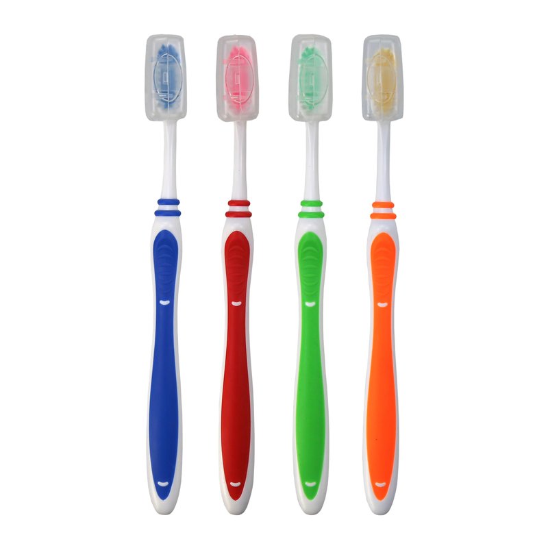 100 Pack Bulk Toothbrush Package with Covers Premium Quality Individually Wrapped Tooth Brushes, Soft Bristle Toothbrushes for Adults & kids, Hygienic Cap for Donations, Travel, Hotels, Homeless