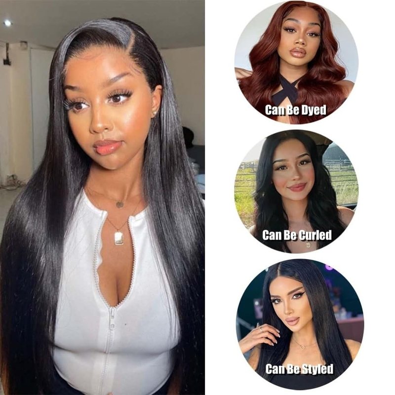 TNICE Straight Human Hair Bundles 14 14 14 Inch Brazilian Straight Hair Bundles 100% Unprocessed Virgin Hair Weave Bundles Human Hair Extension for Women Natural Color