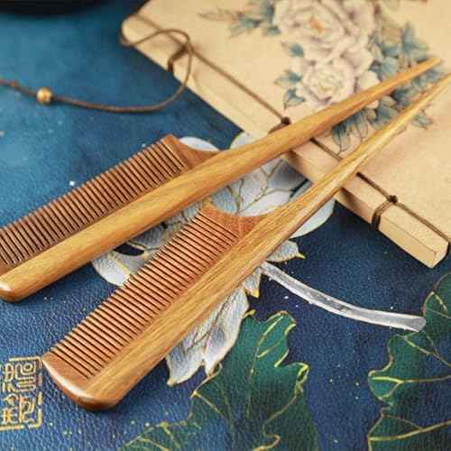 LWBTOSEE Anti-Static Natural Sandalwood Combs Portable Hair Salon Wood Comb Rat Tail Brush Hairdressing Styling Tool Hair Care Hair Comb