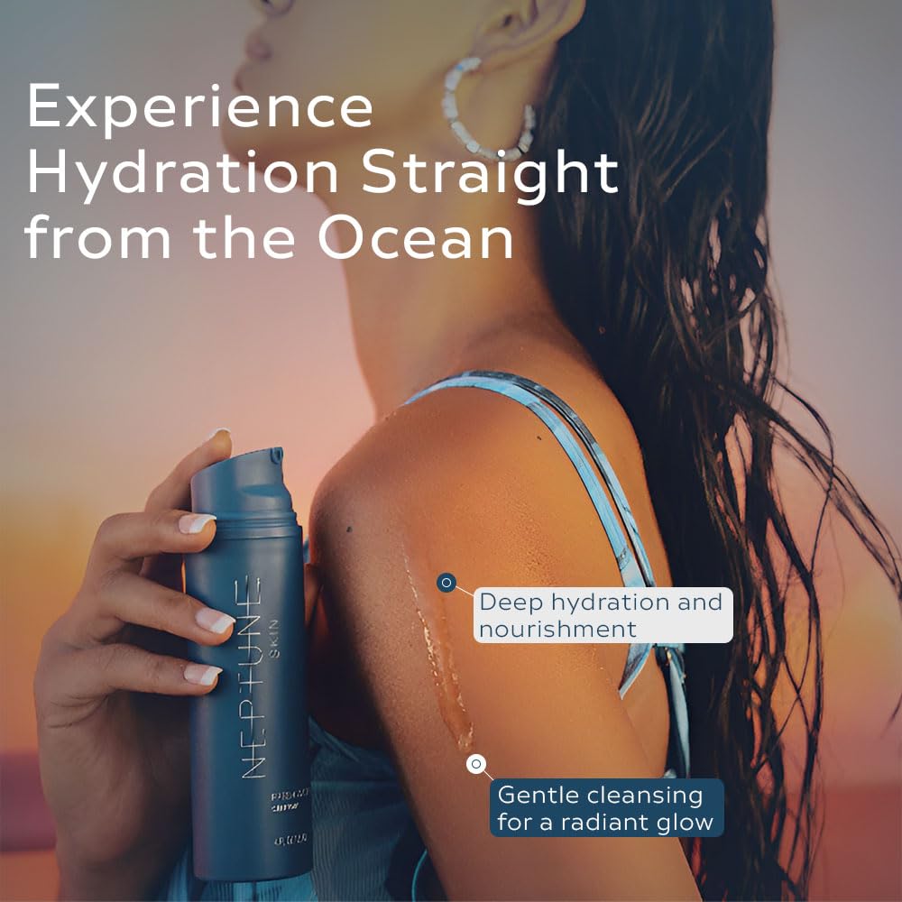 Neptune Fresh Water Cleanser 4 Fl Oz | A Lightweight Gel Foam Face Cleanser That Removes Dirt & Oil. Hydrates & Refreshes Skin with 100% Natural, EWG Verified Ingredients. Perfect for everyday use