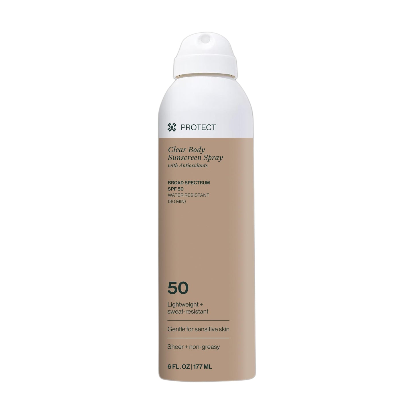 Dermasport Sunscreen Spray SPF 50, Clear Body Spray Sunscreen, Broad Spectrum, Water Resistant (80 Min), Fragrance-Free for Sensitive Skin, Non-Greasy, No White Cast, 6 oz