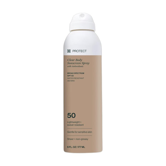 Dermasport Sunscreen Spray SPF 50, Clear Body Spray Sunscreen, Broad Spectrum, Water Resistant (80 Min), Fragrance-Free for Sensitive Skin, Non-Greasy, No White Cast, 6 oz