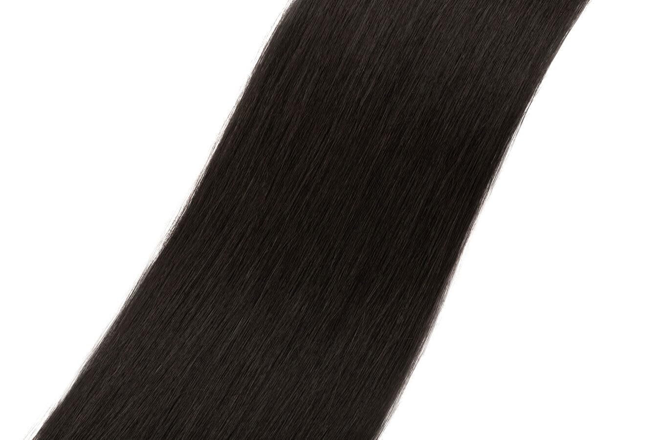 TESSHAIR Remy Hair Extensions Clip in Human Hair Jet Black Clip in Extensions Real Human Hair 16 Inch Real Hair Extensions Clip in Human Hair Straight Human Hair Clip Ins 125g 7Pcs
