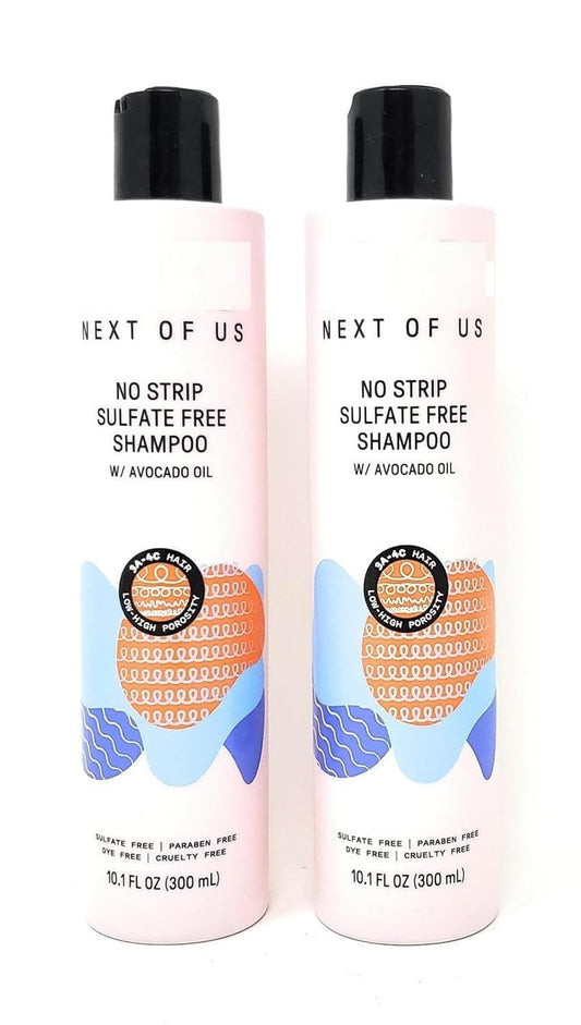 No Strip Sulfate Free Shampoo with Avocado Oil | For Kinky, Curly & Coily Hair | Sulfate, Paraben, and Dye Free Formula, Cruelty Free |10.1 fl oz/300ml (Pack of 2)