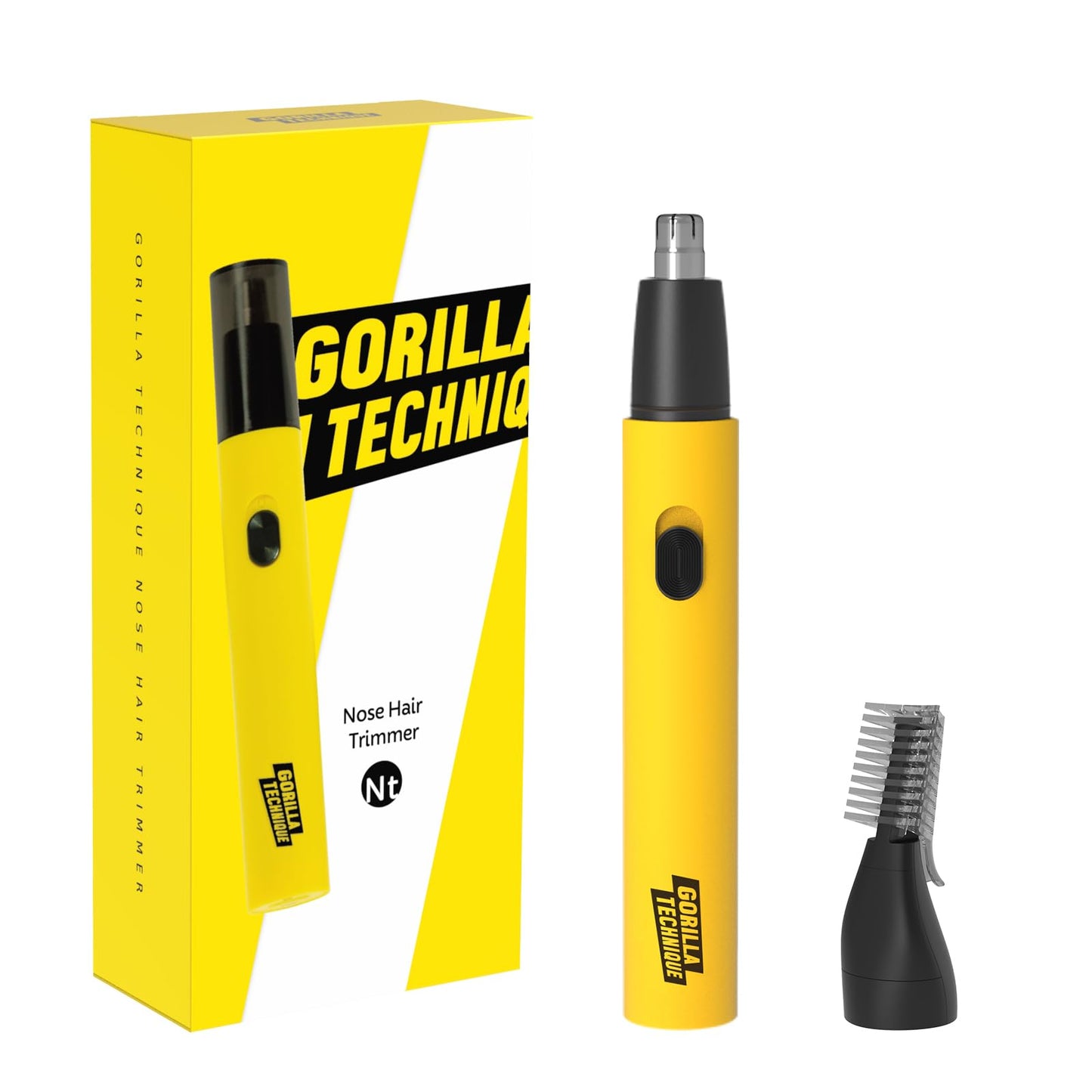Gorilla Technique Nose Ear Hair Trimmer for Men, 10,000RPM 2 in 1 Nose & Eyebrow, USB-C Rechargeable Battery, Waterproof Heads, Korean, 2 Heads