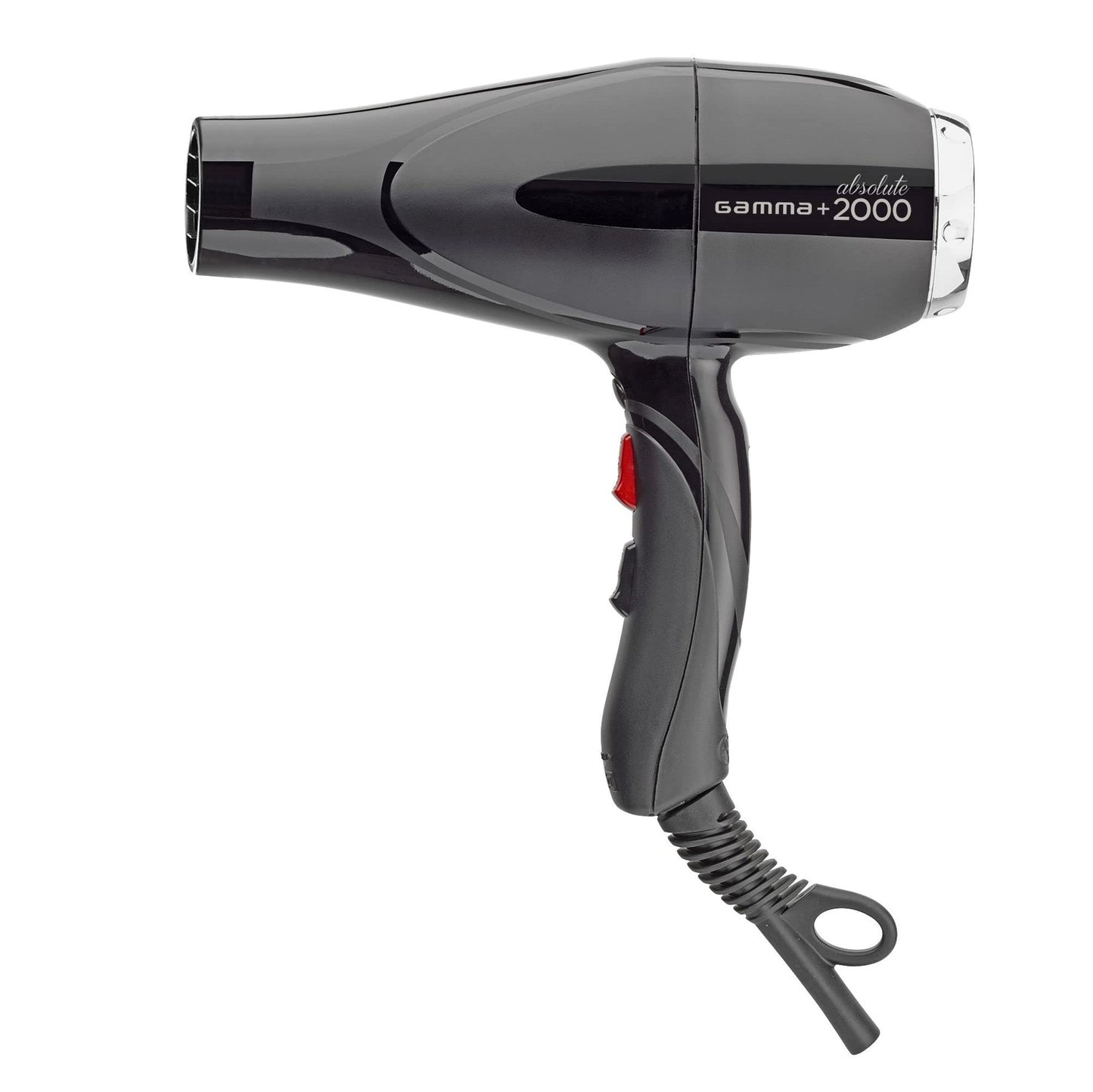 GAMMA+ Professional Absolute 2000 Hair Dryer Black, 2 Concentrator Nozzles