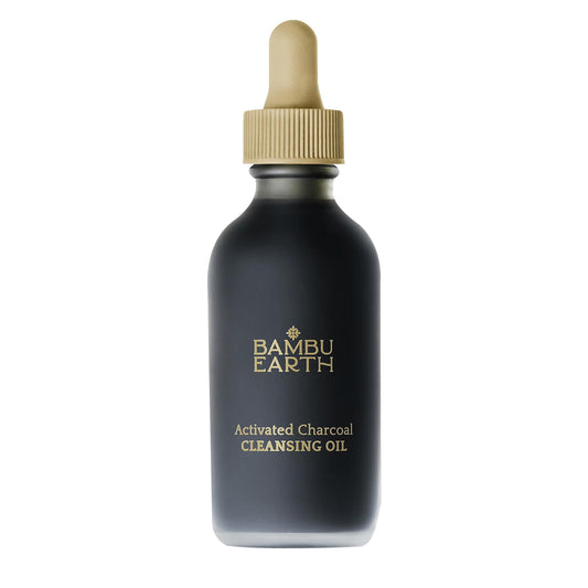 BAMBU EARTH Activated Charcoal Cleansing Oil for Face – Gently Detoxifies & Lifts Impurities with a Blend of Essential Oils – Skincare That Refreshes Complexion & Soothes Problematic Skin – 2 Fl. Oz