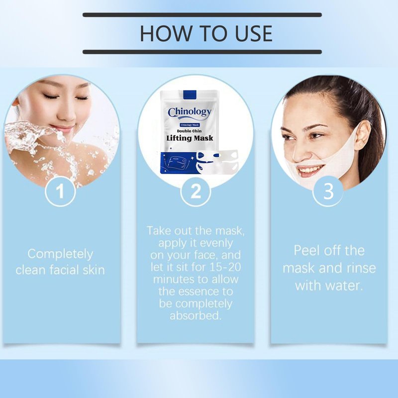 Chinology Double Chin Lifting Mask, 2026 New Reusable Upgraded Double Chin Reducer, Helps Create A Three-Dimensional Jawline, Sleep Mask for Face and Neck Upgraded Deep Collagen Firming Mask (5 Pcs)