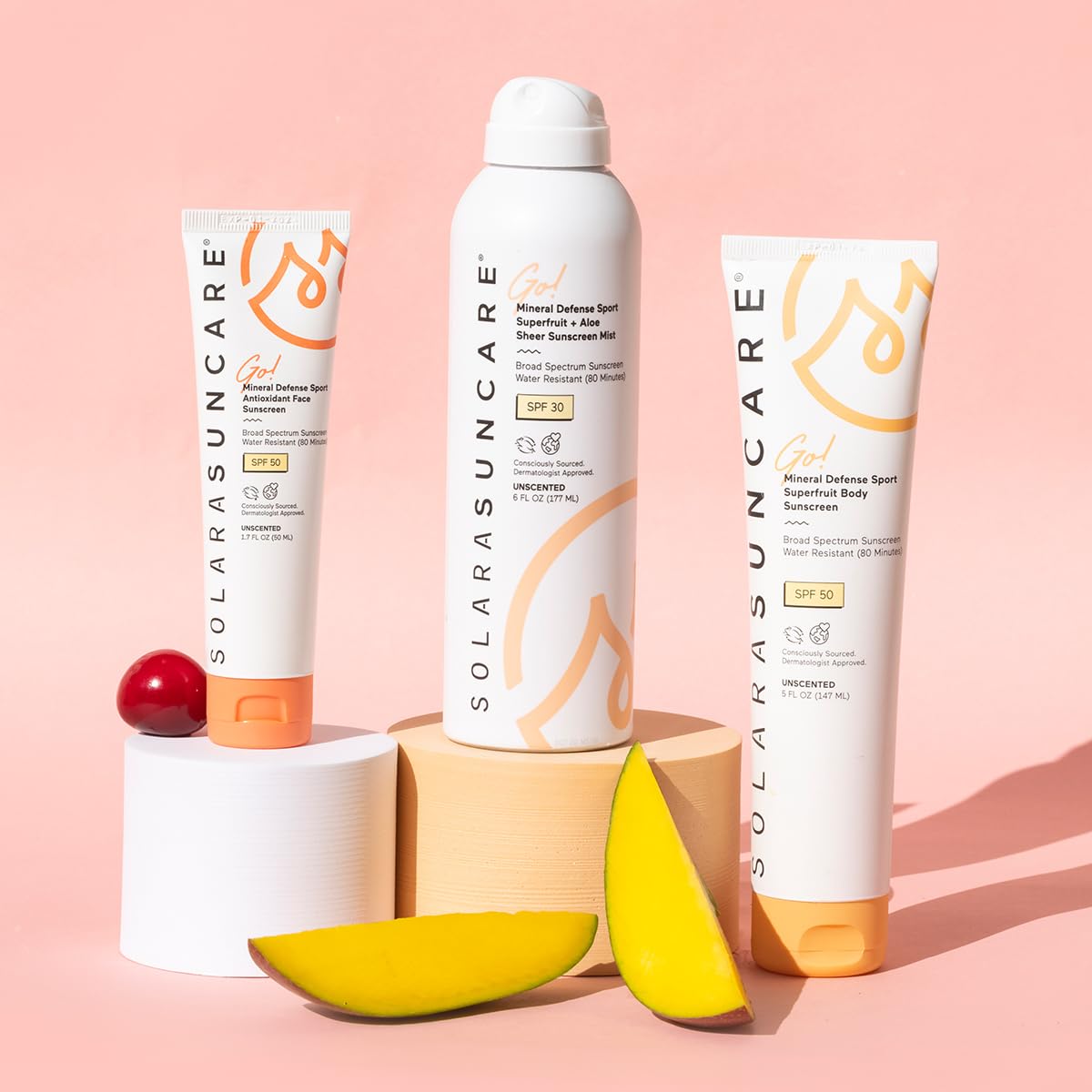 Solara Suncare - Go! Mineral Defense SPORT Face Sunscreen, SPF 50 | EWG Verified, Vegan, Cruelty Free, Reef friendly | Unscented, Sensitive Skin Safe, Water Resistant, Shea Butter (1.7 fl oz | 50 ml)