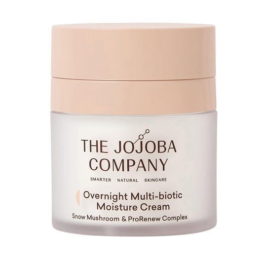 The Jojoba Company Overnight Multi-Biotic Moisture Cream with Snow Mushroom & ProRenew Complex - Hydrating Night Cream for Dry, Sensitive Skin - Nourishing, Lightweight