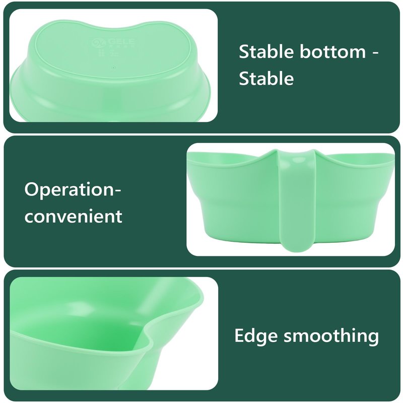 Emesis Basin with Wide Mouth & Handle - Bed Mouthwash Cup Kidney Shape Large with Handle, Patient Toothbrush Cup BPA-Free Plastic Vomit Cup for Elderly Bedridden Patients and Teeth Cleaning