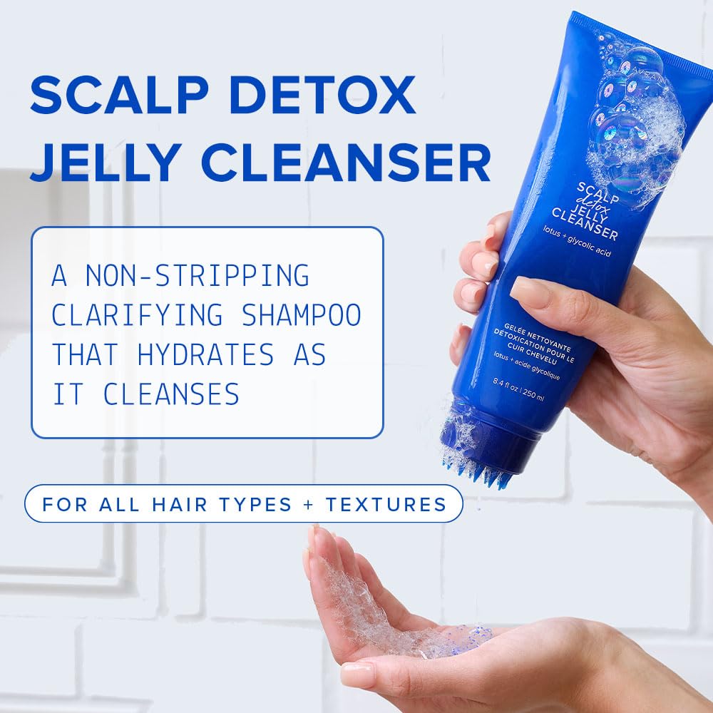 AAVRANI Scalp Detox Jelly Cleanser Tea Tree Shampoo – Clear Buildup, Excess Oil & Residue for Oily Roots – With Scalp Scrub Applicator – Hydrating Shampoo for Gentle, Color-Safe, Sulfate-Free Care