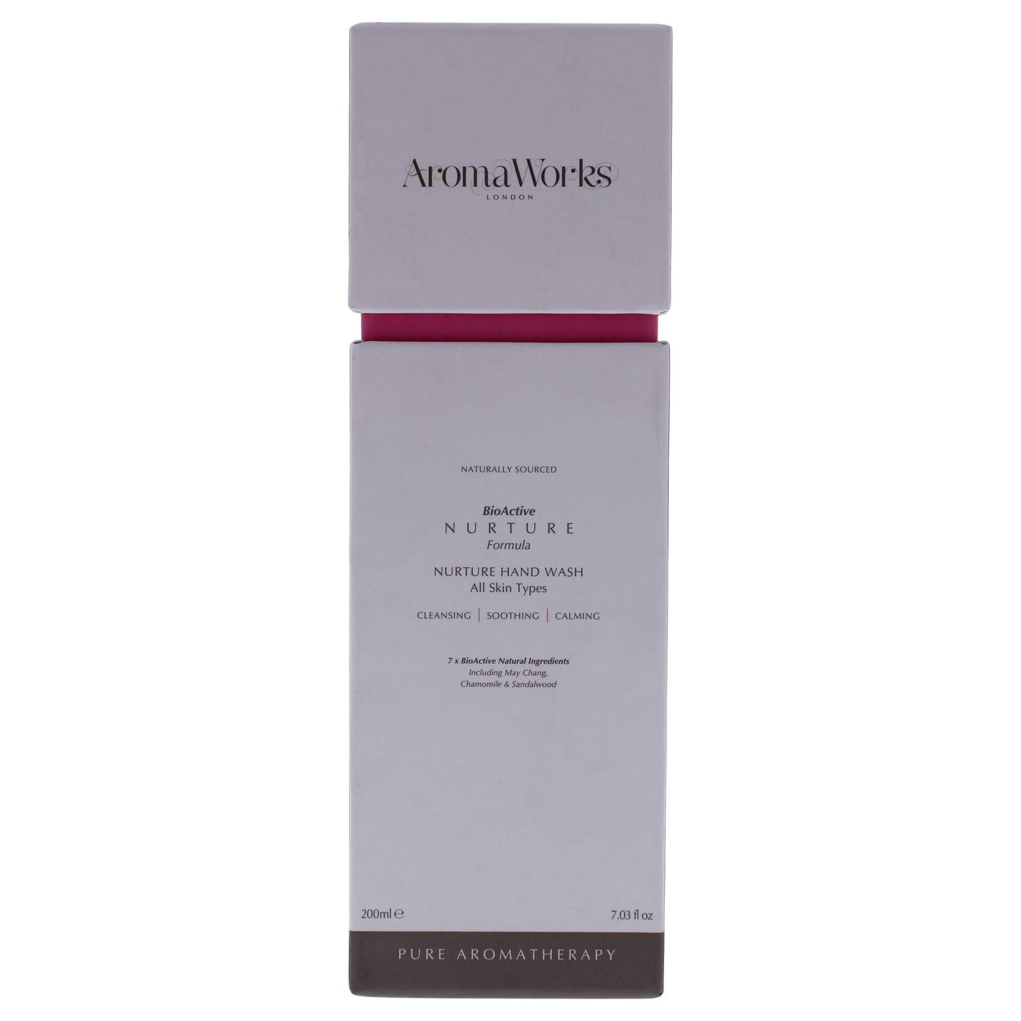 Aromaworks Nurture Hand Wash - May Chang, Roman Chamomile And Sandalwood Aromas - Cleansing, Soothing And Calming - Natural, Vegan - 100% Pure Essential Oil - Cleanses Without Drying - 7.03 Oz