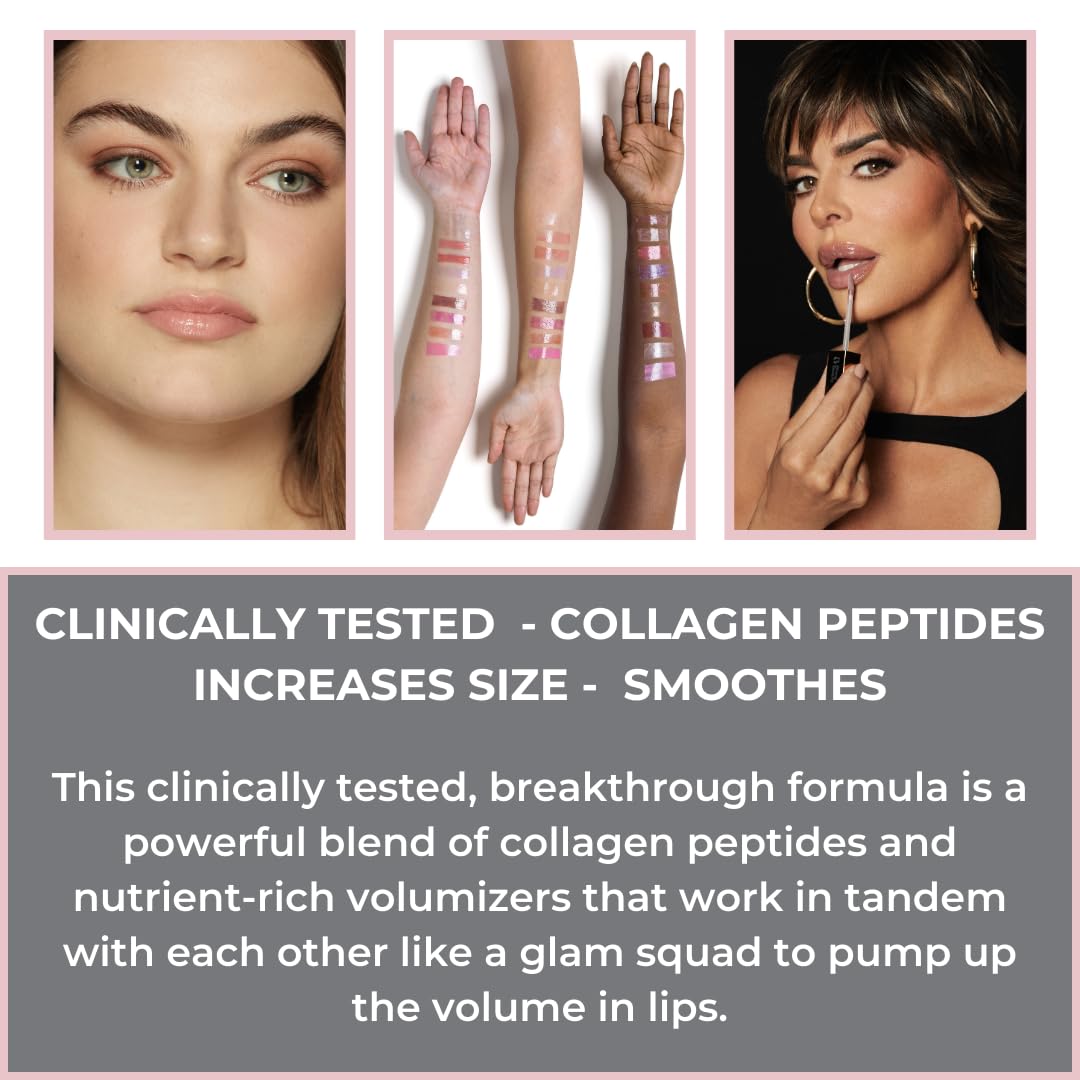 Rinna Beauty - Larger Than Life Lip Plumping Gloss - Attention Seeker - Vegan, Helps Boost Collagen, Increases Lip Volume, Elastin Production, Cruelty-Free - 1 each