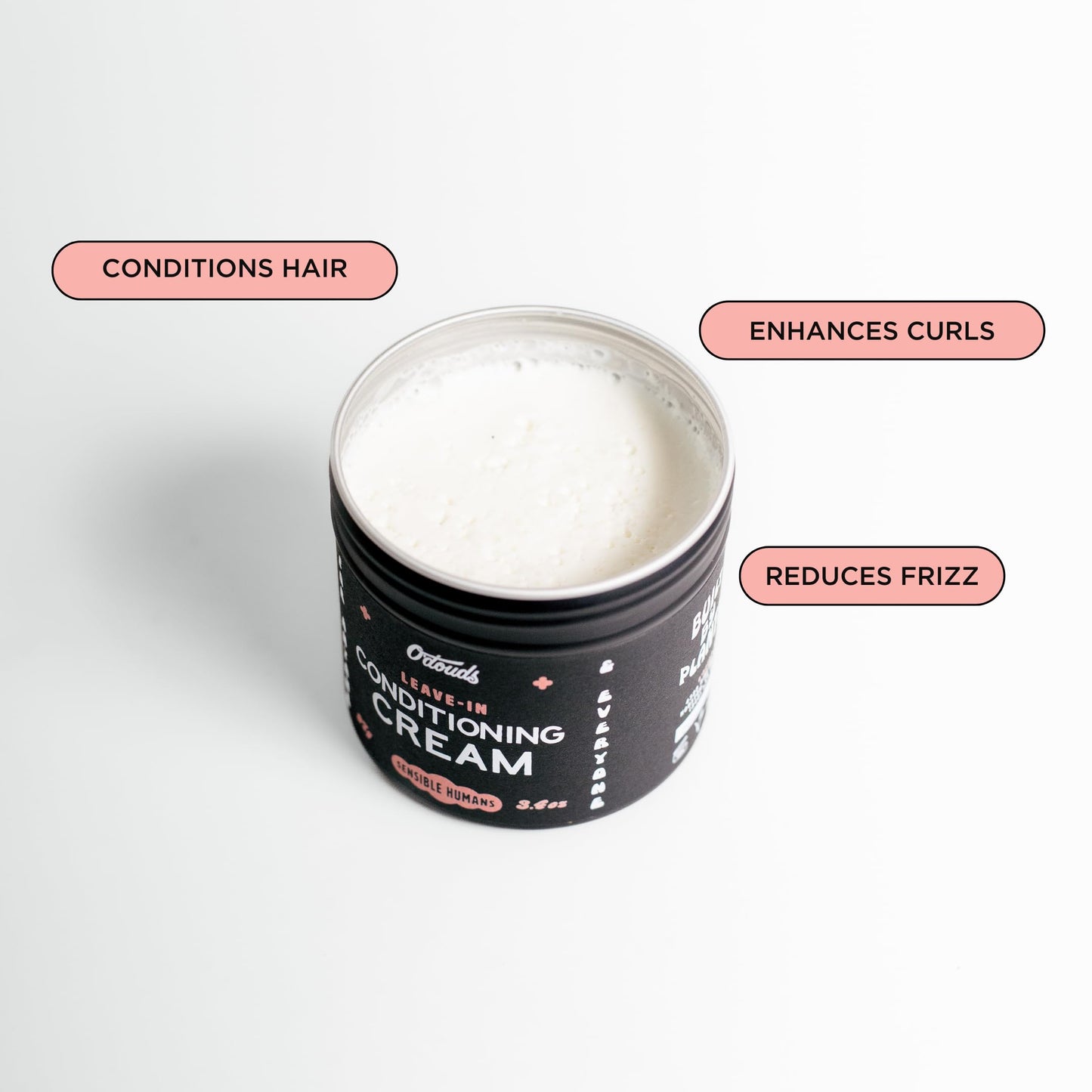 O'Douds Conditioning Cream - Natural Hair Styling Cream & Leave-In Conditioner with Light Hold & Medium Shine - Shea Butter, Aloe Vera & Castor Oil - Mandarin & Vanilla Scent, 3.4 oz.