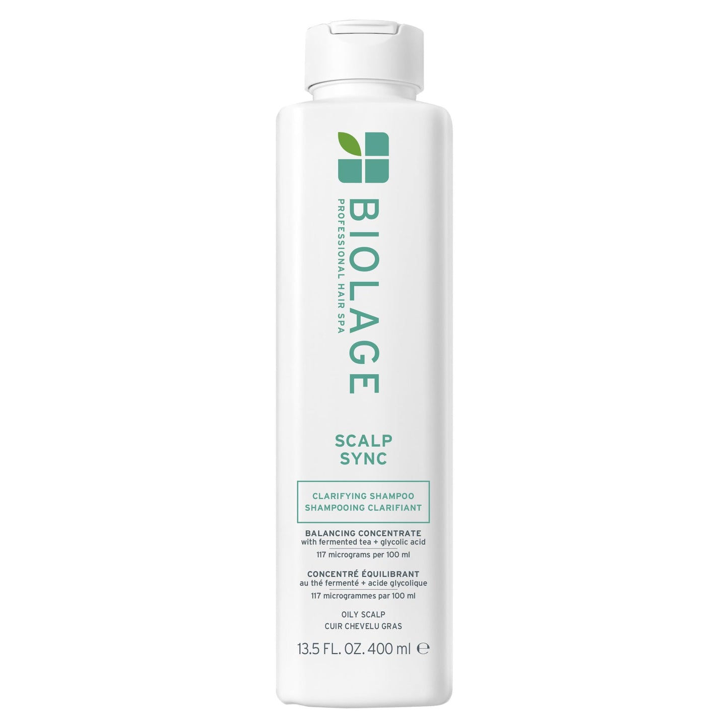 Biolage Scalp Sync Clarifying Shampoo - Residue & Buildup Remover, For Oily Scalp, Fermented Tea & Glycolic Acid, Vegan & Paraben-Free, 13.5 Fl Oz, Packaging may vary