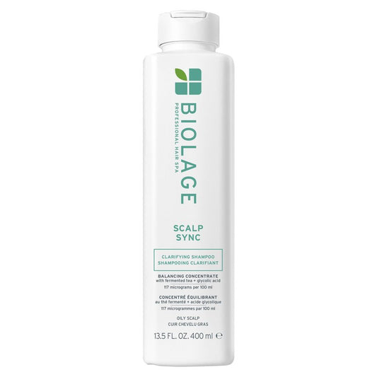 Biolage Scalp Sync Clarifying Shampoo - Residue & Buildup Remover, For Oily Scalp, Fermented Tea & Glycolic Acid, Vegan & Paraben-Free, 13.5 Fl Oz, Packaging may vary