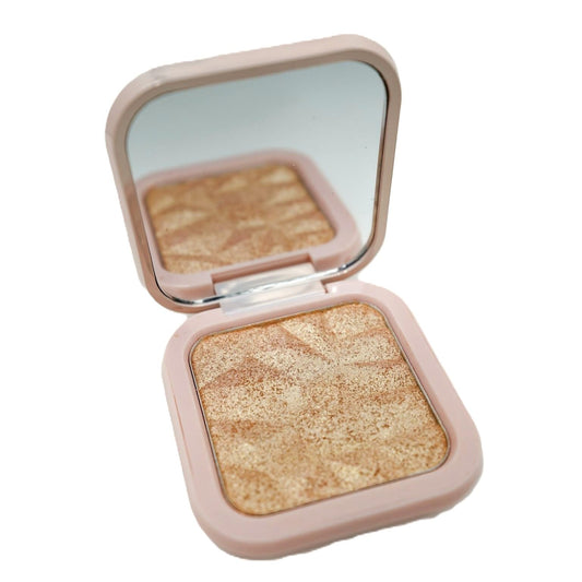 Sunshine & Glitter Highlighter Shimmer Compact-Sunkissed- Face Shimmer and Glow for Everyday Contour with Luminizer Natural,Night Out Beach Day Beauty highlighter makeup highlight palette
