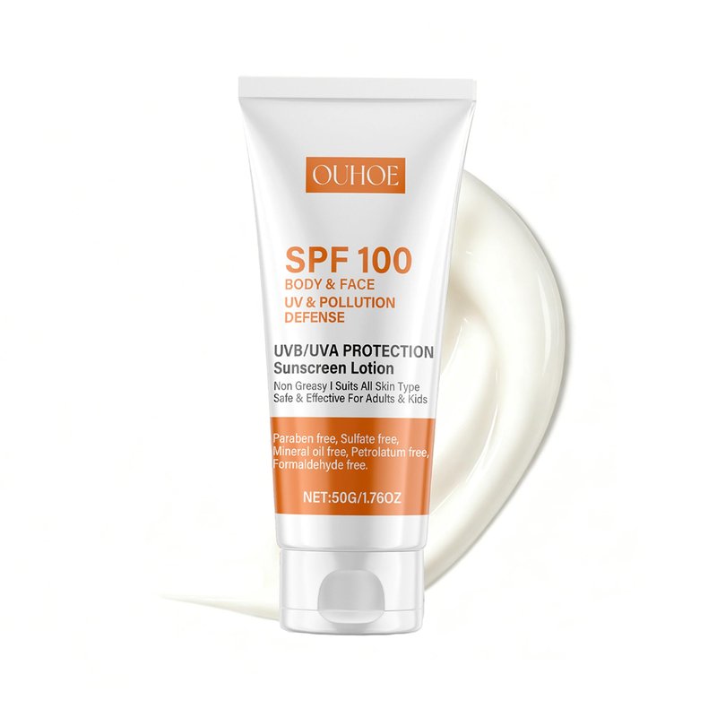 Sunscreen SPF 100, Sunscreen For Body & Face, Broad Spectrum SPF + Antioxidants, Oil Free, For Sun Sensitive Skin, Oxybenzone Free