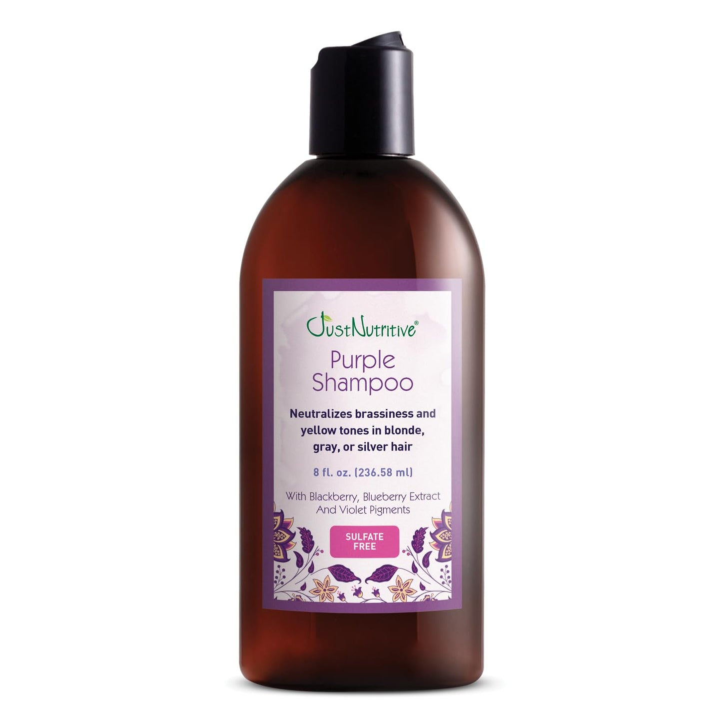 Purple Toning Shampoo for Blonde, Gray & Bleached Hair - Eliminate Brassiness, Boost Shine | 8 oz, Sulfate-Free, Paraben-Free