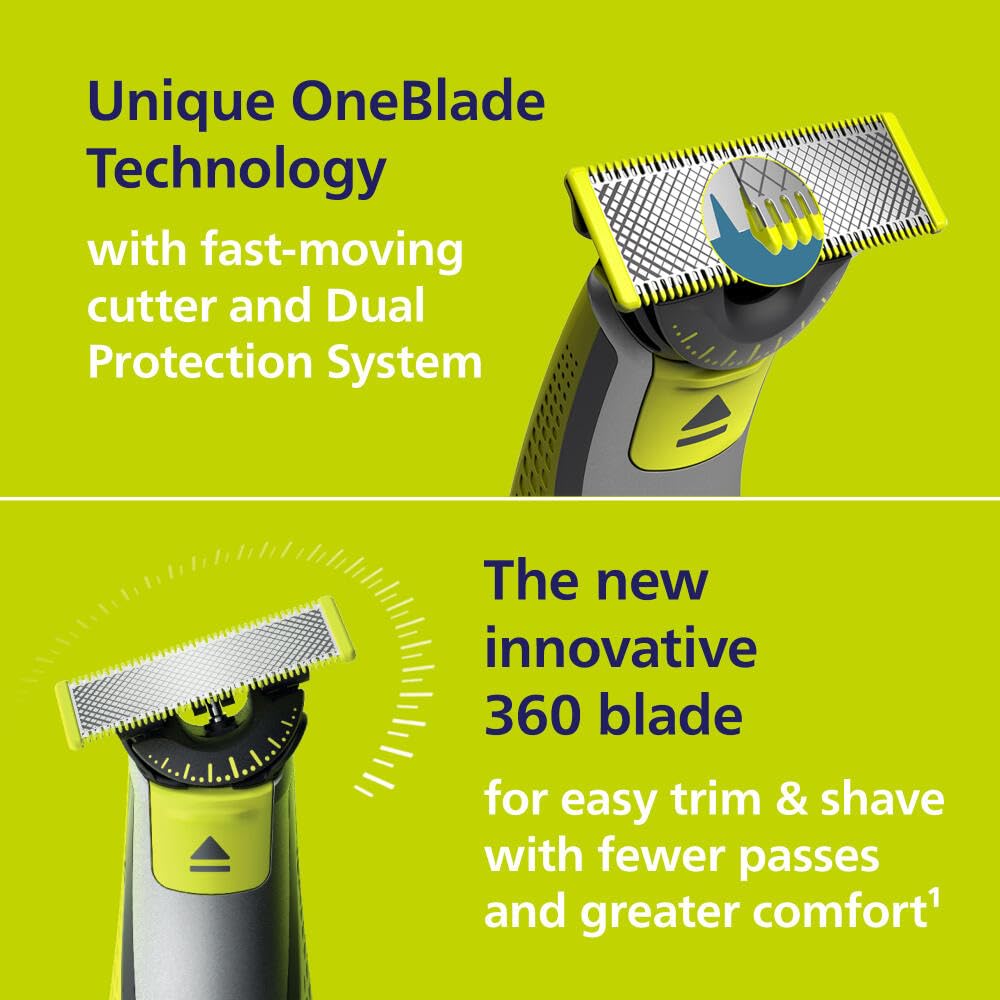Philips Norelco OneBlade 360 Face + Body Hybrid Electric Trimmer and Shaver