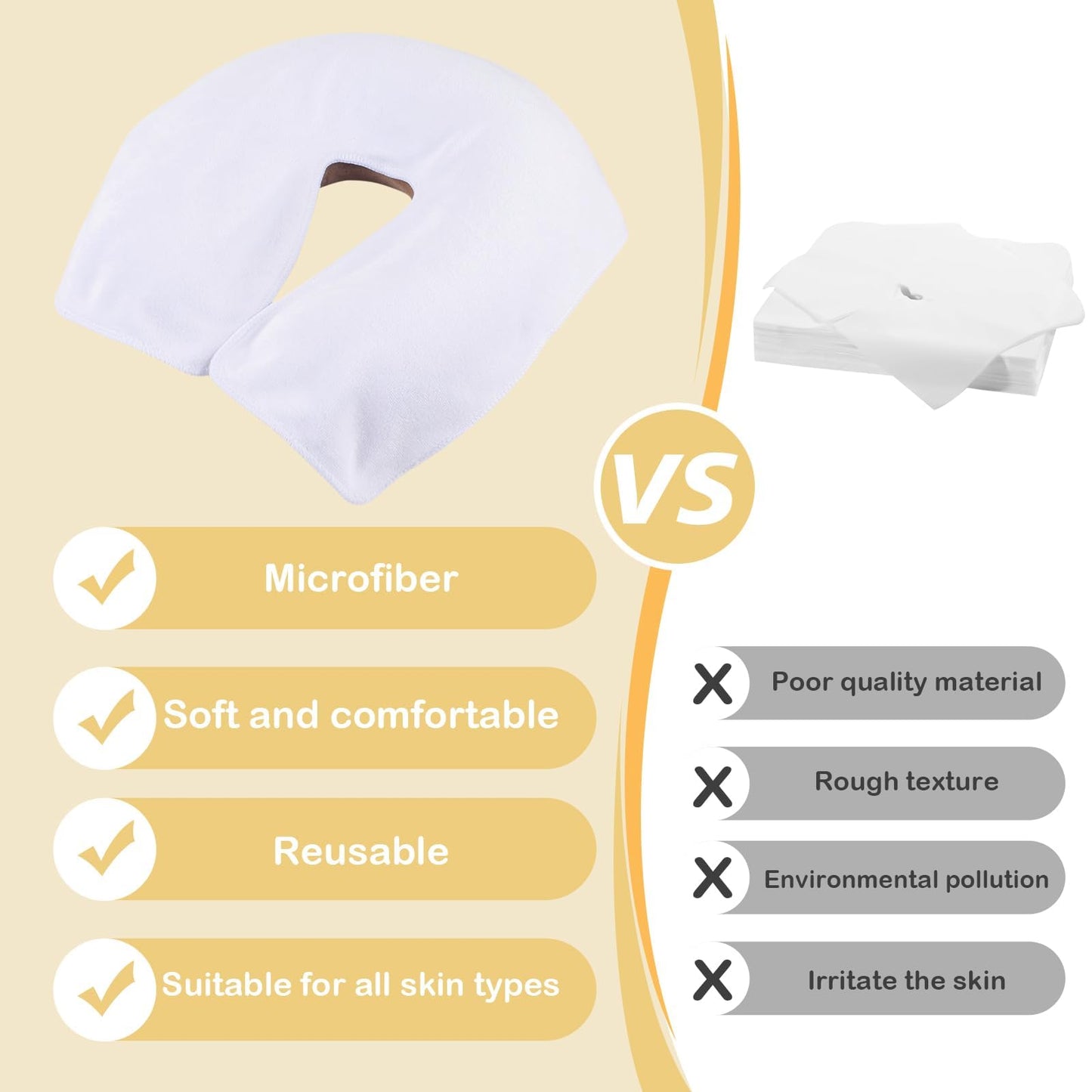 SINLAND Microfiber Face Cradle Covers Large Size Soft and Reusable Non-Stick Massage Headrest Cover Suitable for Any Massage Tables & Massage Chair