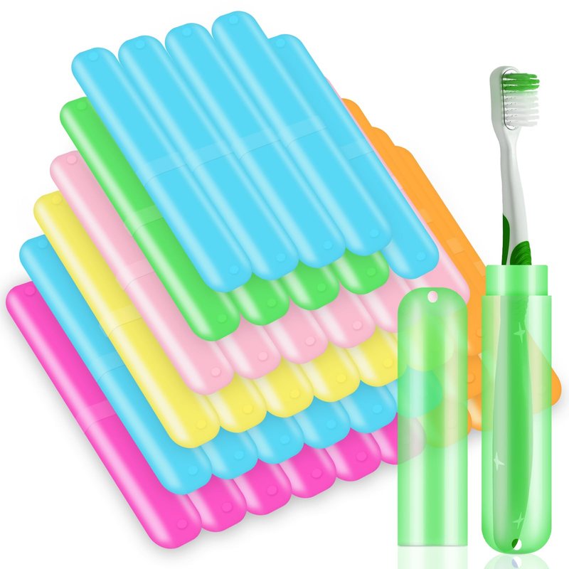 SIKEMAY 50 PCS Travel Toothbrush Holder Bulk, Back to School, Classroom Pencil Case for Kids, Toothbrush Case for Travel, Bathroom, Indoor, Outdoor, Trip, Camping, School