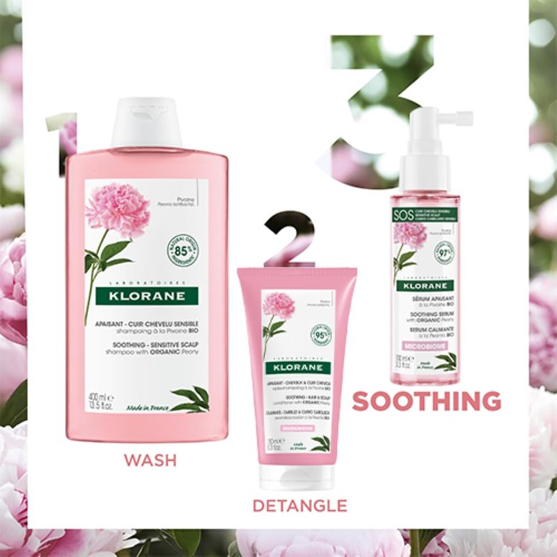 Klorane Soothing Scalp Serum with Peony - 3.4 Fl. Oz. | Nourishing Hair Treatment
