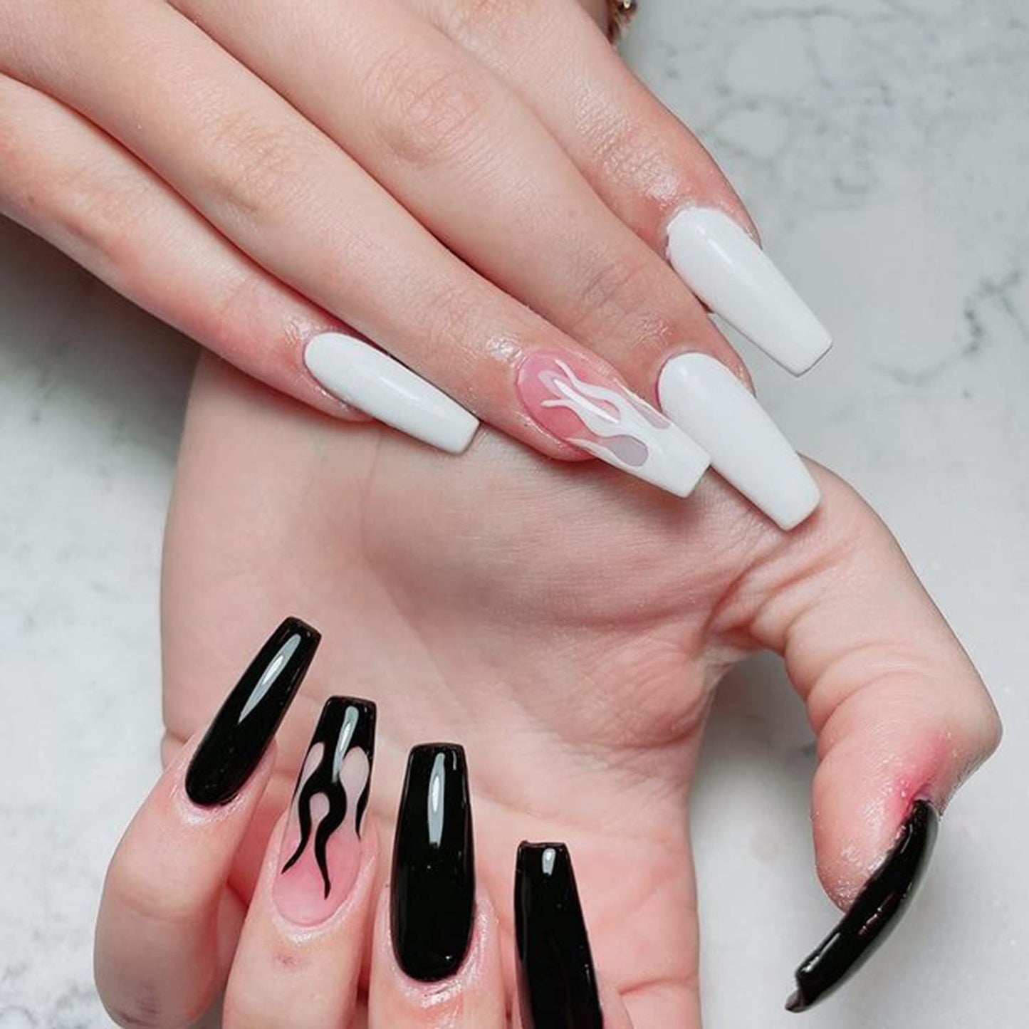 Makartt Gel Nail Polish Kit, Nail Drill Bits Sanding Bands for Nail Drill, Black White Nail Polish Gel Set Soak Off Nail Gel Polish LED Required #80#150#240 Grits 300Pcs Nail File Sanding Bands Zebra