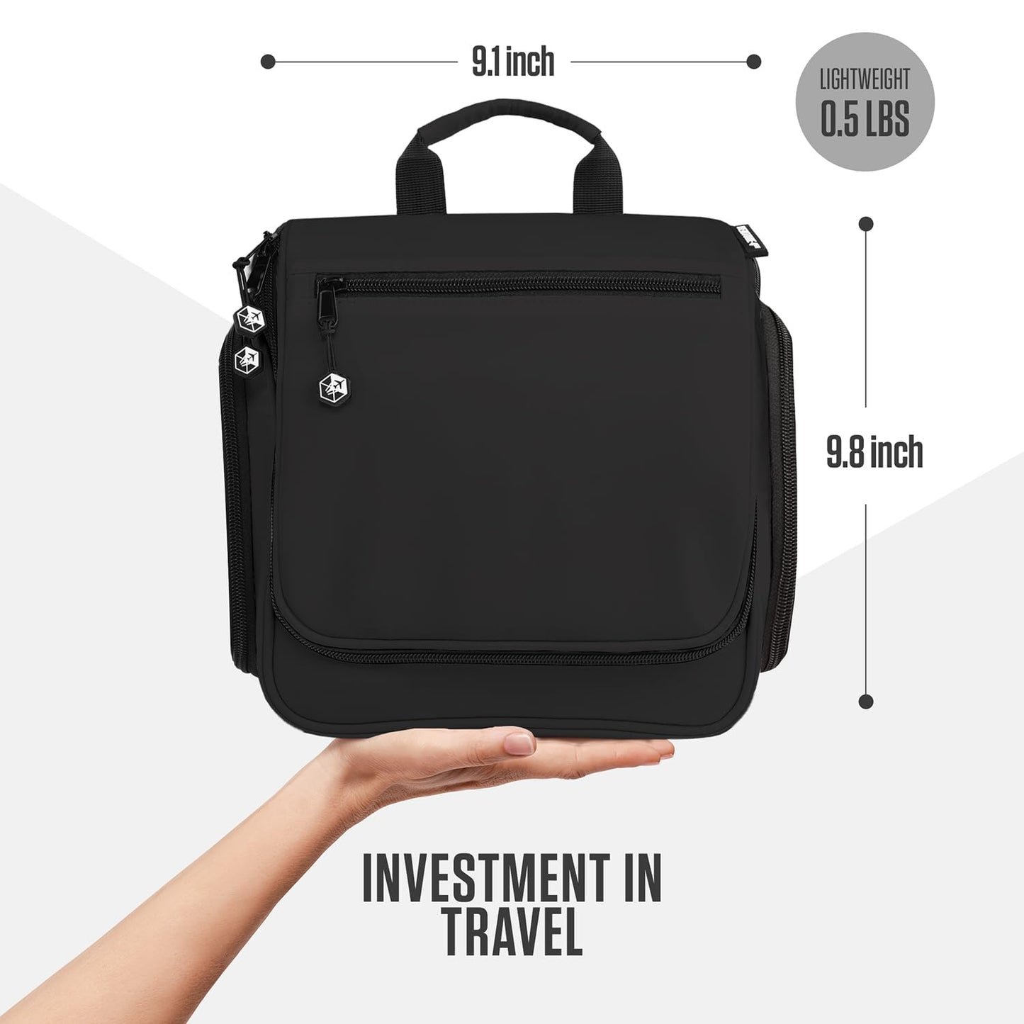 VENTURE 4TH Travel Toiletry Bag & Quick Dry Towel Set - Ideal Travel Bundle for Camping, Hiking, Backpacking and Business Trips - Size M Travel Towel