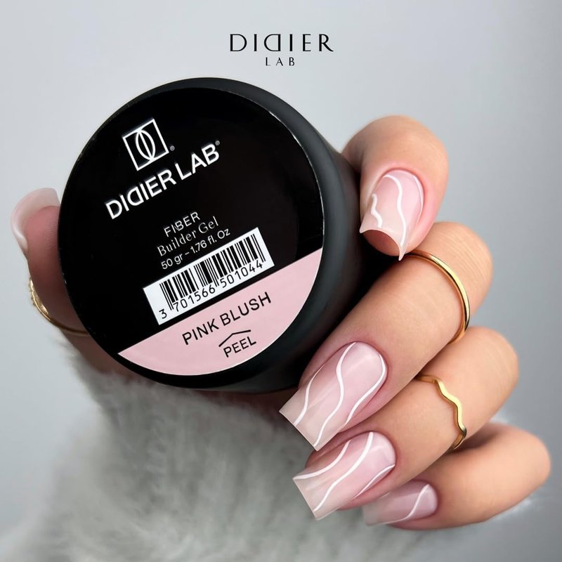 DIDIER LAB Fiber Builder Gel Pink Blush – Self-Leveling HEMA-Free Builder Gel for Nails - Ultra-Strong LED UV Fiberglass Nail Builder Gel for Nail Repair Refills and Nail Extensions - 1.76 fl oz