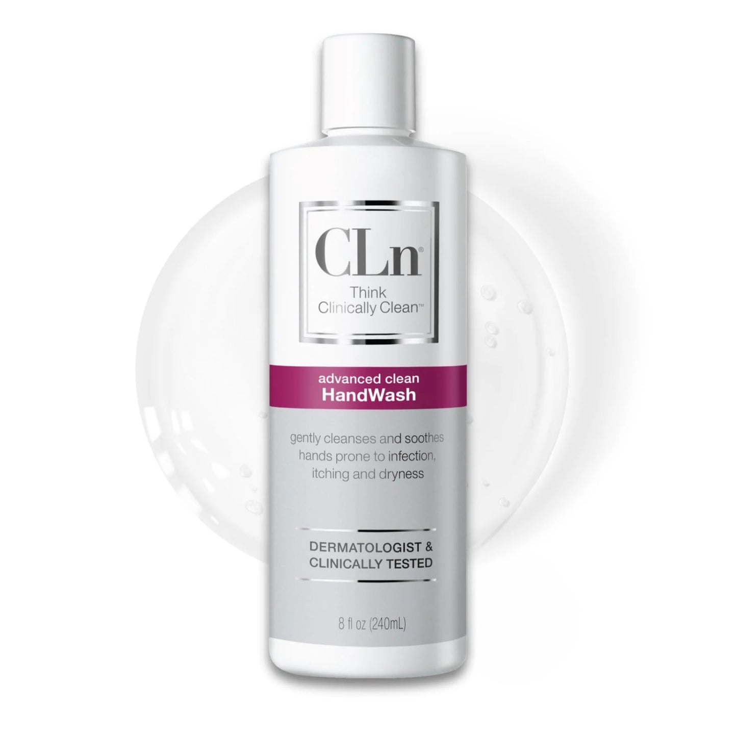 CLn® HandWash - Advanced Hygiene for Hands, Formulated with Glycerin, for Sensitive Skin Prone to Hand Dermatitis, Redness, Irritation, Eczema, and Rash, Fragrance-Free, 8 fl oz