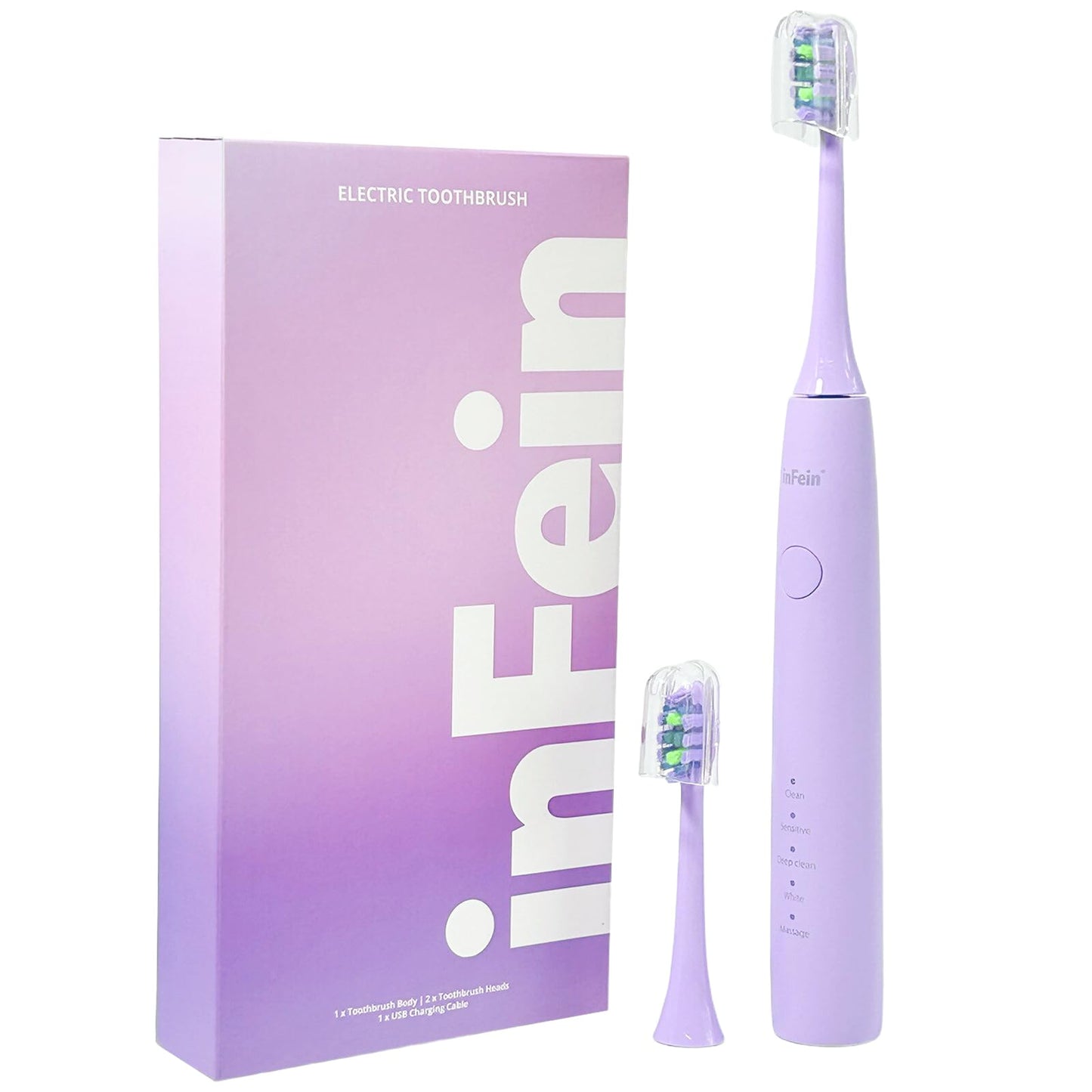 inFein Electric Toothbrush with 3 Cleaning Modes, Gentle Yet Powerful Clean, Built-in Timer, Soft Bristles, USB-C Rechargeable