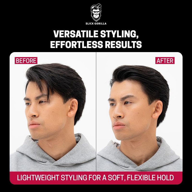 Slick Gorilla Hair Styling Cream - Lightweight Grooming Cream for Men | Flexible Hold & Frizz Control | 3.38 fl oz (100ml)
